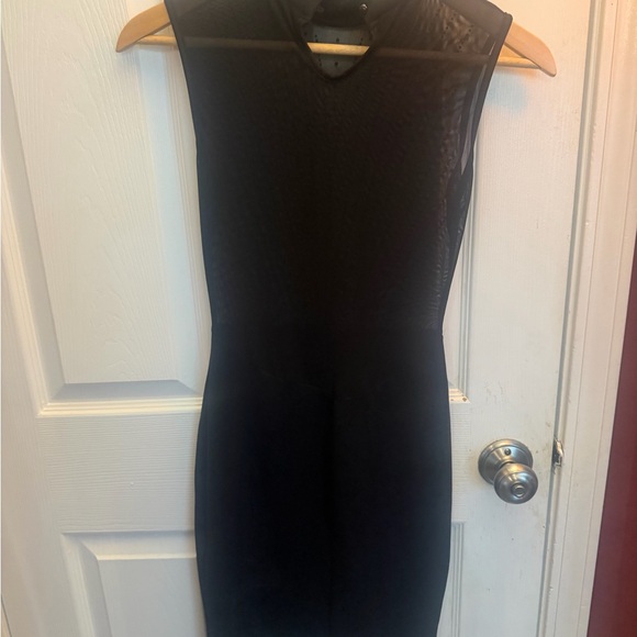 Black Mini Dress with Rhinestones - Picture 5 of 10